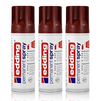 Abbildung von 3x edding Permanent Spray purpurrot 200 ml Premium Acryllack, RAL 3004