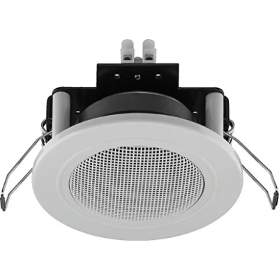 Abbildung von MONACOR SPE 82/WS kleiner Einbau Lautsprecher mit einer Nennbelastbarkeit von 6 Watt für Sprache und Hintergrundmusik geeignet, Decken Wandlautsprecher Impedanz 4 Ohm, in Weiß