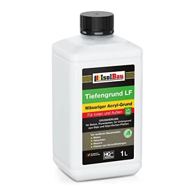 Abbildung von Isolbau Tiefengrund LF Wässriger Acryl Grund für Innen &amp; Außen Tiefgrund professionelle Grundierung 1 L