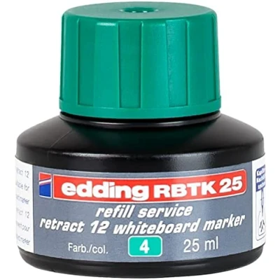 Abbildung von edding RBTK 25 Nachfülltinte grün ml mit Kapillarsystem, ideal zum sauberen und unkomplizierten Nachfüllen des whiteboard marker retract 12