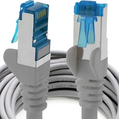 Abbildung von 3 Meter CAT6a Netzwerkkabel grau 1 Stück CAT 6 A Patchkabel 10000 Mbit s SFTP PIMF 500 MHz kompatibel zu CAT5 CAT6 CAT7 DSL Internet Switch Router