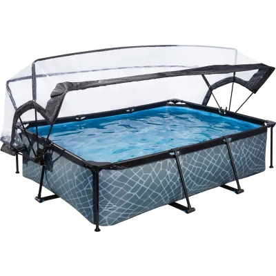 Abbildung von EXIT Pool mit Abdeckung 220x150cm Stone