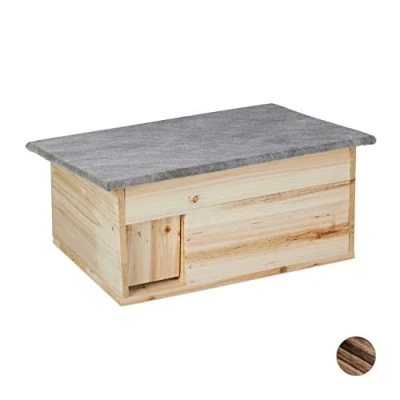 Abbildung von relaxdays Igelhaus winterfest als Bausatz, Natur