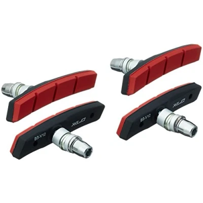 Abbildung von XLC Unisex Erwachsene Bremsschuhe V Brake BS V12 4er Set 80 mm, Rot, Schwarz, One Size