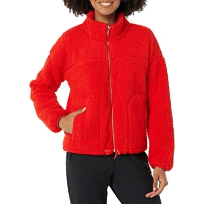 Abbildung von Amazon Essentials Damen Sherpa Jacke, Mohnrot, S
