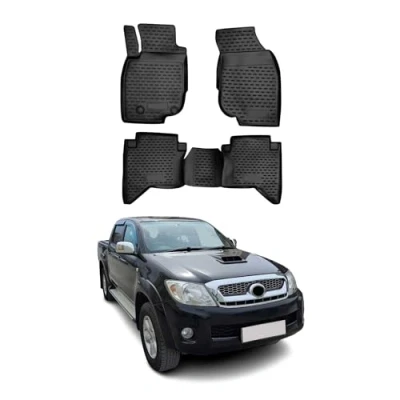 Abbildung von OMAC 7020444 Fußmattensatz Gummi, TPE (thermoplastischer Elastomer) 4 schwarz TOYOTA: HILUX 3 Pick up