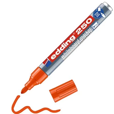 Abbildung von 10 x edding Whiteboardmarker 250 nachfüllbar 1,5 3mm orange