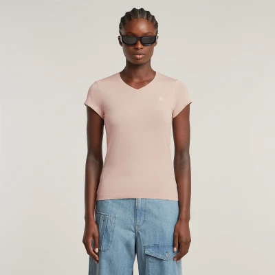 Abbildung von G Star Eyben Vneck Tshirt basic, Damen, Größe: XS, Reed yellow gd