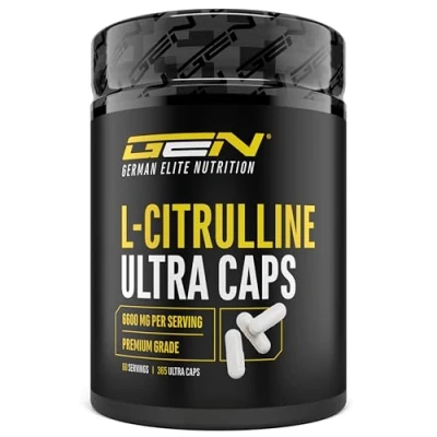 Abbildung von L Citrullin Ultra Caps 365 Kapseln Hochdosiert mit 1100 mg je Kapsel DL Malat 2:1 aus pflanzlicher Fermentation Ohne unerwünschte Zusätze