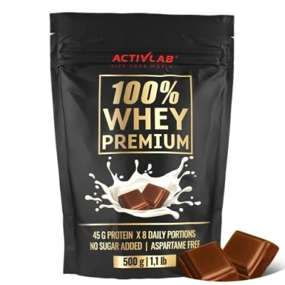 Abbildung von Activlab 100% Whey Premium, 500g, 16 Servings x 23G Protein Powder 6.9G BCAA Muscle Building and Recovery Glutamine Low sugar, Fat Chocolate flavour, Packaging May Vary