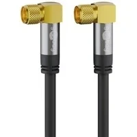 Abbildung von Goobay 70567 1m Satellitenkabel mit 90 Grad gewinkelten F Stecker für DVB S Receiver, 75 Ohm, Kabelinternet Modem, Router Schwarz