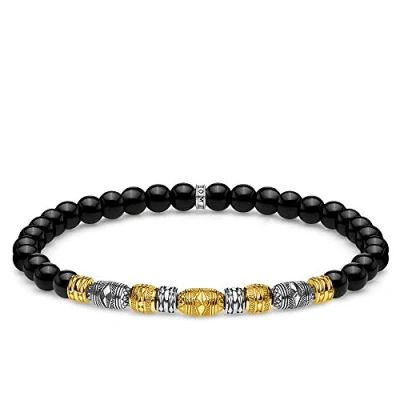 Abbildung von Thomas Sabo Unisex Armband Talisman bicolor schwarz 925 Sterlingsilber gelbgold vergoldet A1922 966 11 L19