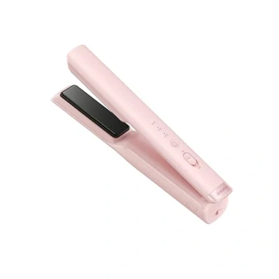 Abbildung von Dreame Hair Glamour Haarglätter, Kabelloser Tragbarer 2 in 1 Glätteisen, Negative Ionen, Gleichmäßige Wärmeverteilung, DREI Temperaturstufen, Rosa