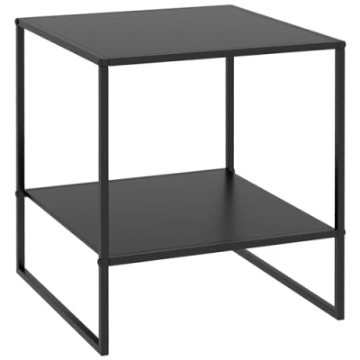 Abbildung von HOMCOM Beistelltisch Sofatisch, Nachttisch, Kaffeetisch im Industriedesign (Telefontisch, 1 St., Couchtisch), Schwarz, 40 x 45 cm