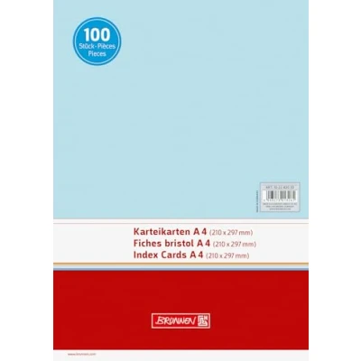 Abbildung von Brunnen 102240030 Karteikarte (A4 unliniert, 100 Stück, eingeschweißt) blau