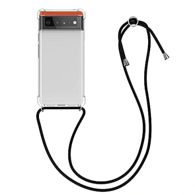 Abbildung von kwmobile Necklace Case kompatibel mit Google Pixel 6 Hülle Silikon Cover Handykette Band Handyhülle Transparent