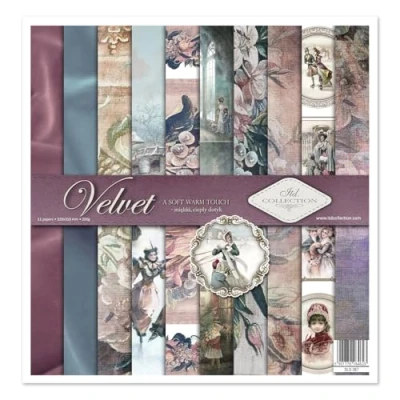Abbildung von ITD Collection Decoupage Papier Set Scrapbooking 12 x Zoll, 310 320 mm, Dekorpapier 30 g/m² Scrapbook (SLS 067 Velvet)