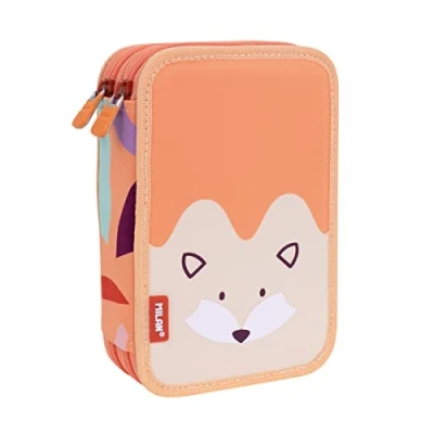 Abbildung von MILAN® Federmäppchen mit 2 Etagen, Serie Fun Animals Orange