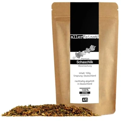 Abbildung von allerFeinst! Schaschlik Gewürz Premium Schaschlyk Würzmischung gemahlen Für Fleischspieße, Grillfleisch, Schaschliktopf und mehr 1er Pack (1 x 100g)