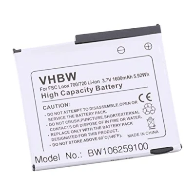Abbildung von vhbw Akku Ersatz für Fujitsu Siemens CS FL720SL, PL700MB Handy Smartphone Telefon PDA Notepad Tablet (1600mAh, 3,7V, Li Ion)