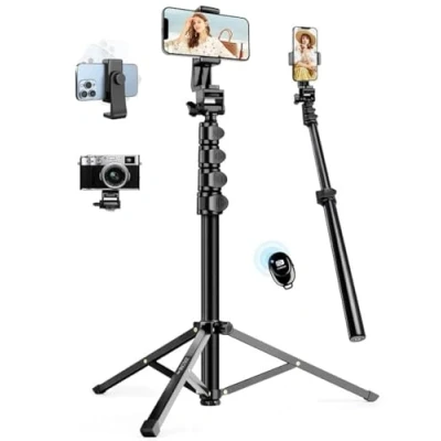 Abbildung von JOILCAN 177.8cm Handy Stativ für Smartphone, Selfie Stick Ständer mit Fernauslöser, Kamera &amp; Phone Tripod Universal Stativkopf Halterung, Kompatibel iPhone 15 Pro Max 14 Plus, Galaxy S23 Ultra