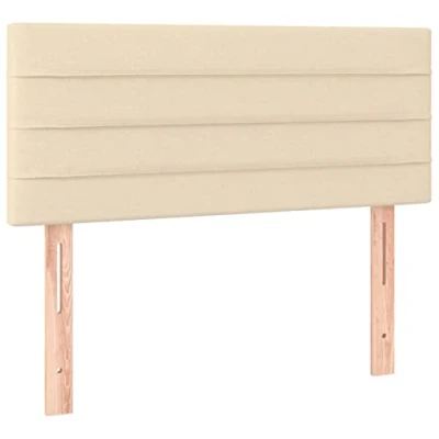 Abbildung von vidaXL Kopfteil, Bettkopfteil mit Holzbeinen, Höhenverstellbar Polsterkopfteil für Bett, Betthaupt Bettzubehör Schlafzimmer, Creme 80x5x78/88cm Stoff