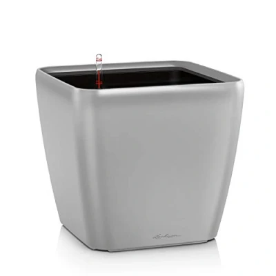Abbildung von LECHUZA QUADRO Premium LS 21 silber metallic 16128