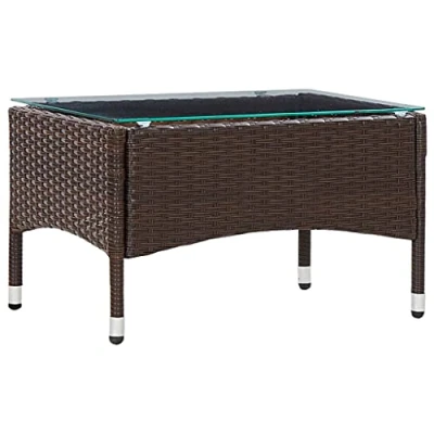 Abbildung von vidaXL Gartentisch Couchtisch Braun 60x40x36 cm Poly Rattan (1 St)