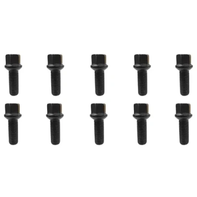 Abbildung von 10 Radschrauben Radbolzen schwarz Kugelbund M14x1,5 27mm