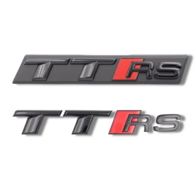Abbildung von Original Audi Schriftzug für TTRS und weitere Modelle, Schwarz, Tuning Exclusive Black Edition, Set Heckklappe &amp; Kühlergrill, Mehrere Schriftzugpaket, Selbstklebend