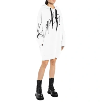 Abbildung von Replay Damen Hoodie Kleid mit Kapuze aus Baumwolle, White 001 (Weiß), L