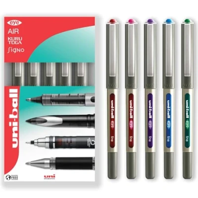Abbildung von uni ball Eye UB 157 Tintenroller, 0,7 mm Spitze, in Geschenkverpackung, 5 Stück, Swatch