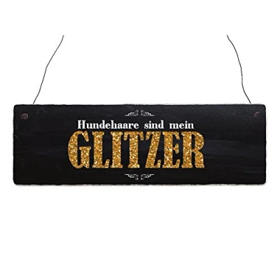 Abbildung von Interluxe Holzschild Hundehaare SIND Mein Glitzer Tierisch Hund Haustier