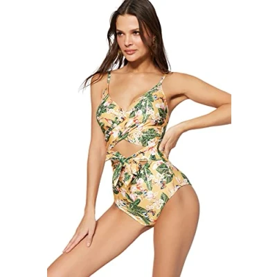 Abbildung von Trendyol Badeanzug, Damen, Größe: 38, Yellow multicolor