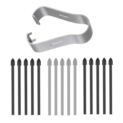 Abbildung von [15 Stück] Ersatzspitzen für Samsung S Pen, Stift Stylus Spitze Kit Galaxy Tab S9 FE+ Plus/S9+ Plus/S9 FE/S9/S9 Ultra/S6 Lite/S7 FE/S10 Ultra/S10+ Plus Berühren Tips Nibs, Schwarz+Grau