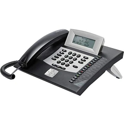Abbildung von Auerswald 90114 COMfortel 1600 Systemtelefon, ISDN Headsetanschluss, Freisprechen, Touchscreen Beleuchtete, Schwarz, Silber