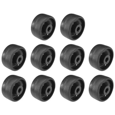 Abbildung von cyclingcolors 10x Kunststoff Rollen 25mm Schwarz Laufrolle Führungsrolle Möbel Bett Schiebetür Tür Schublade Schrank
