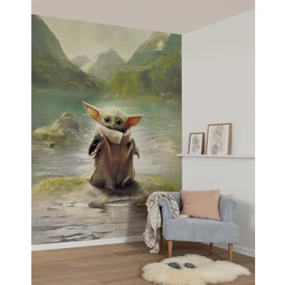 Abbildung von Komar Kindertapete &quot;Star Wars The Mandalorian Grogu Landscape&quot;, bedruckt