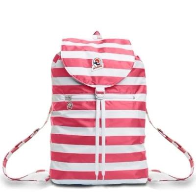 Abbildung von Invicta Tagesrucksack, Backpack für Reise Ausflüge &amp; Freizeit; Damen Herren, mit Hüftgurt faltbar weiß/rosa, zweifarbiges Muster, 8 LT, Extra leicht, MINISAC NEXT