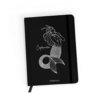 Abbildung von ERT GROUP Original und offiziell lizenziert von Babaco Notizbuch, Muster Zodiac Woman 010 black, mit kariertem Papier, A5