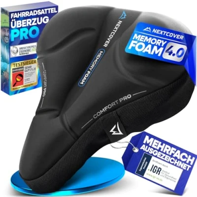 Abbildung von NEXTCOVER® Fahrradsattel Überzug CoverPro mit [Memory Foam 4.0] Ergonomischer Gel Sattelbezug Fahrrad Sattelüberzug gepolstert I Fahrradsitz Polster für Damen &amp; Herren City
