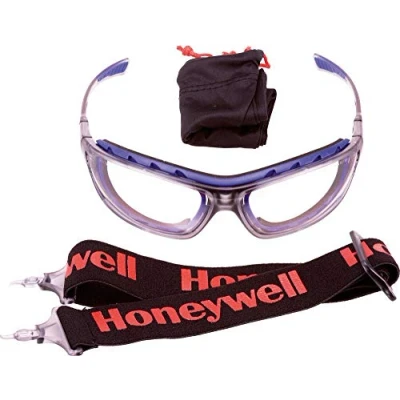Abbildung von Honeywell 1028640 SP1000 2G, transparenter Rahmen, schwarzer Schutz vor Stößen und Staub, breites Kopfband im Lieferumfang enthalten, flexibles Nasenstück, beschlagfrei kratzfest(1 Stück)