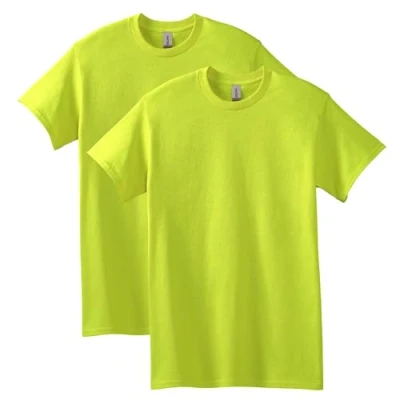 Abbildung von Gildan Unisex Erwachsene Heavy Cotton T Shirt, Style G5000, Multipack Hemd, Safety Green (2er Pack), L