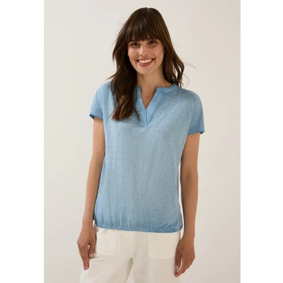 Abbildung von Cecil Washedoptik Tshirt basic, Damen, Größe: Large, Blau