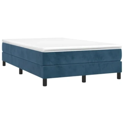 Abbildung von vidaXL Bettgestell, Polsterbett Bett für Schlafzimmer, Bettrahmen mit Lattenrost Stützbeinen, Schlafzimmerbett Doppelbett, Dunkelblau 120x200cm Samt