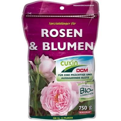 Abbildung von CUXIN DCM Spezialdünger für Rosen &amp; Blumen Rosendünger Bio organischer Dünger Wasserfeste Verpackung 750 g
