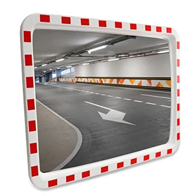 Abbildung von LABT Verkehrsspiegel rechteckig 40 x 60 cm Straße Überwachungsspiegel Sicherheitsspiegel Konvexspiegel außen und innen Weitwinkeleffekt