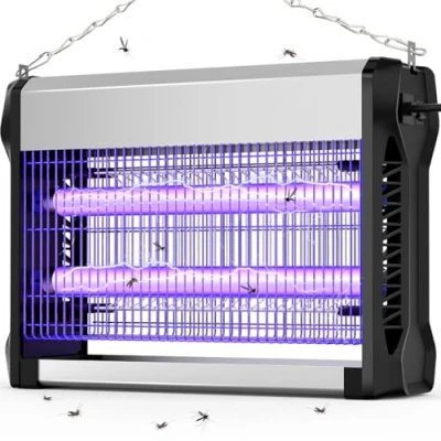 Abbildung von EUQQZU Insektenvernichter, 20W Mückenlampe, Fliegenfalle Elektrisch, Mückenfalle Effektive Abdeckung 100㎡, Anti Mücken Fliegen Insekten für Innen Außen, Mit Verlängerter Metallkette