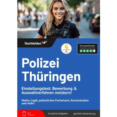 Abbildung von Polizei Thüringen Einstellungstest: Bewerbung &amp; Auswahlverfahren meistern! Mathe, Logik, polizeiliches Fachwissen, Konzentration und mehr!