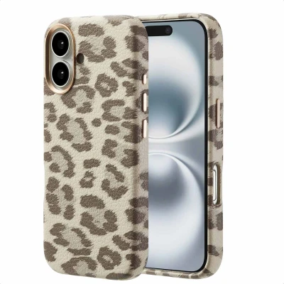 Abbildung von Apple iPhone 16 Hülle MagSafe Kunstleder Selencia Backcover Handyhülle Beige